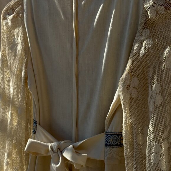 Gunne Sax by Jessica Navy & Cream Lace Maxi Dress (Size 5) - Picture 7 of 8